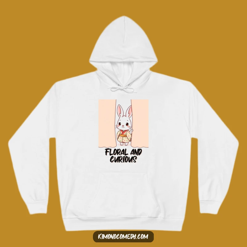 Funny Kawaii Rabbit Hoodie: Cozy Peek Design, Perfect Funny Gift for Comfort