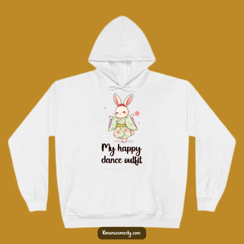 Funny Kawaii Rabbit Dancing Kimono Hoodie: Cozy & Chic Humorous Gift