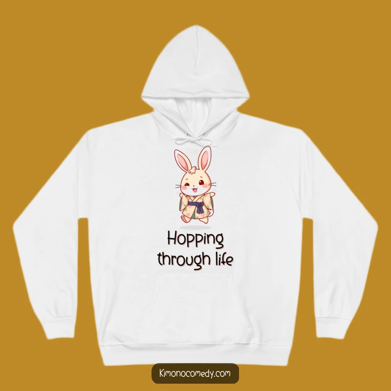 Funny Rabbit Kimono Hoodie: Cozy Floral Character Sweatshirt, Perfect Cheerful Gift