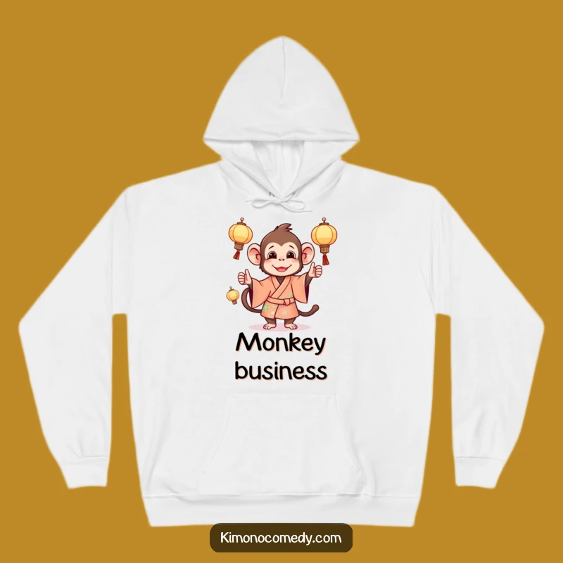 Funny Monkey Lantern Juggling Hoodie: Cozy Primate Sweatshirt, Ideal Funny Gift
