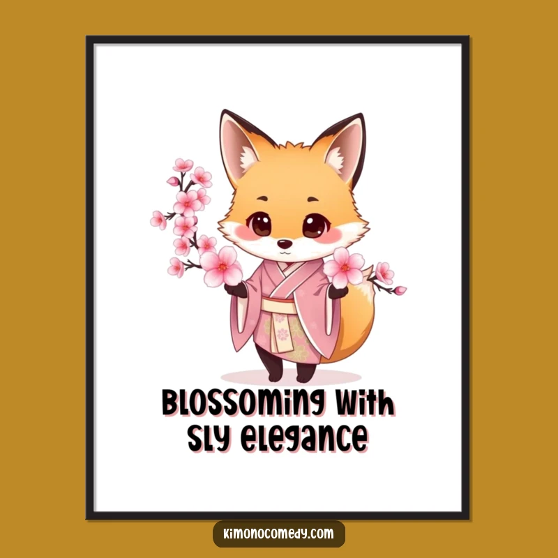 Stylish Free Printable Wall Art: Fox in Kimono, a Chic Downloadable Gift!