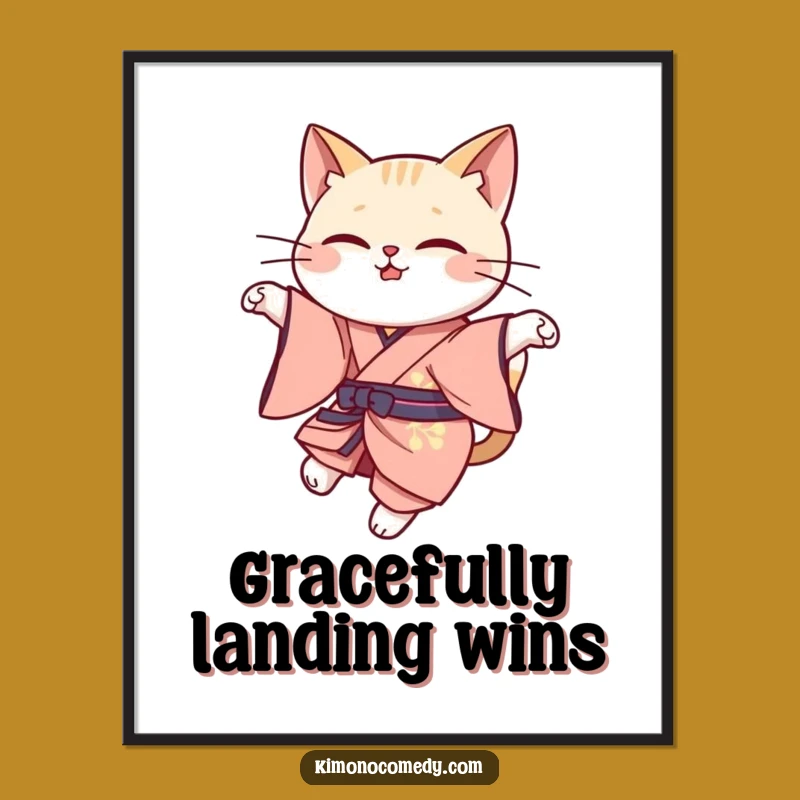 Free Printable Elegant Cat Leap Wall Art: Graceful Motion, Funny Downloadable Decor