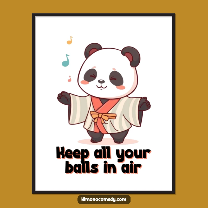 Free Printable Kawaii Panda Juggling Wall Art - Funny Circus Downloadable Decor
