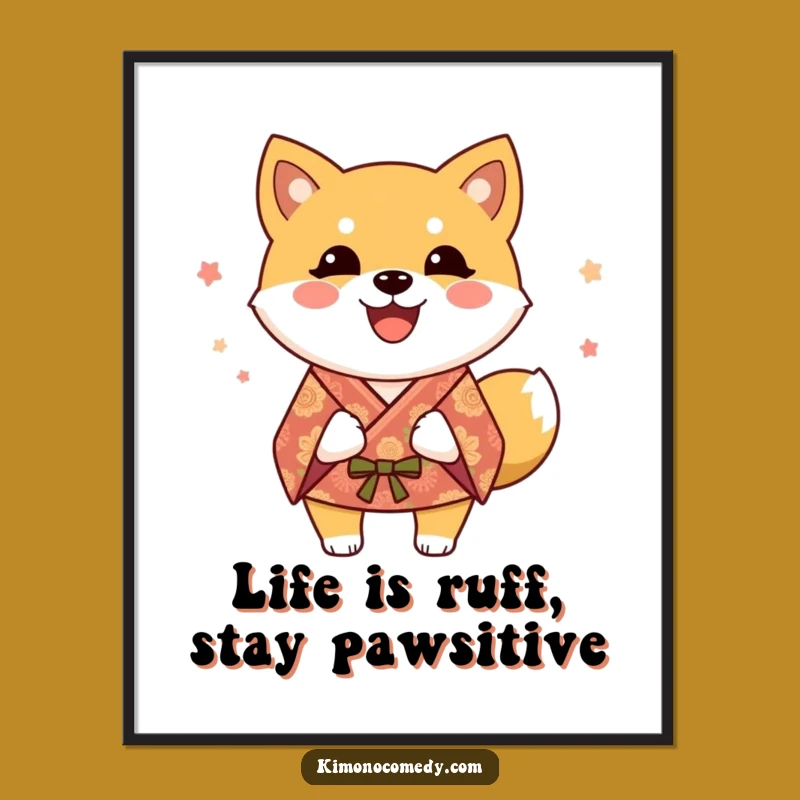 Free Printable Shiba Inu Wall Art: Funny Kimono Dog - Cute Downloadable Decor