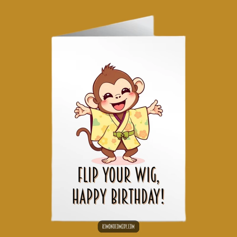 Free Printable Birthday Card: Joyful Monkey Flips for Your Special Day