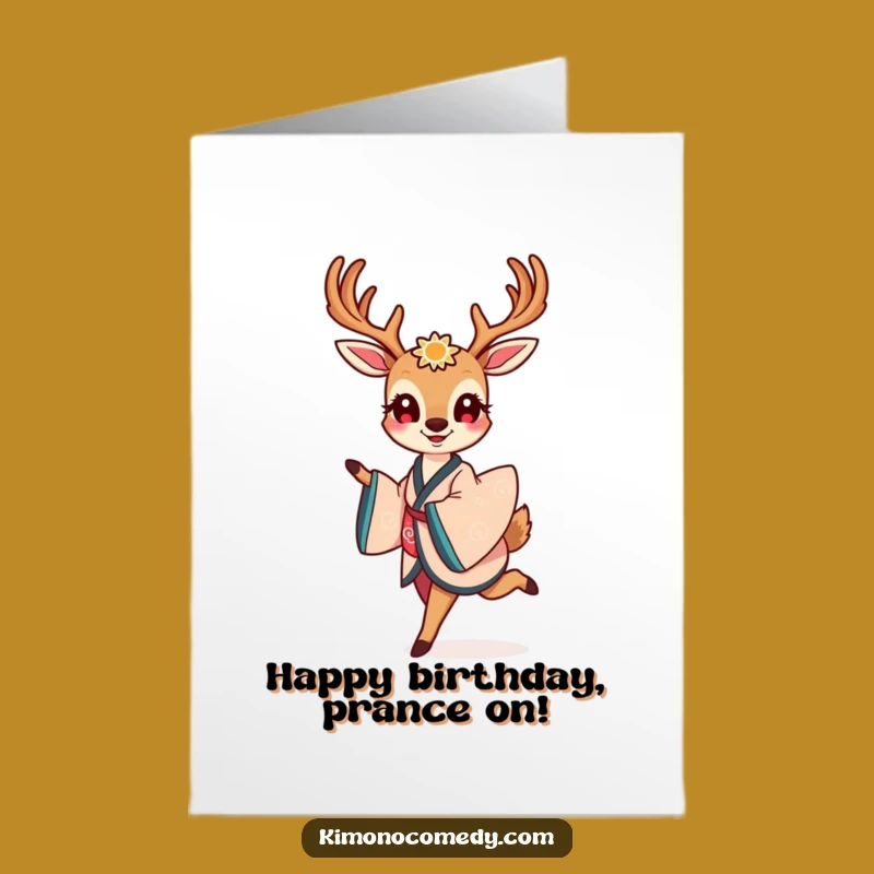 Free Printable Dancing Deer Birthday Card - Elegant Downloadable Gift for Special Days