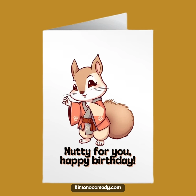 Free Printable Kawaii Squirrel Birthday Card: Fashionable Pose