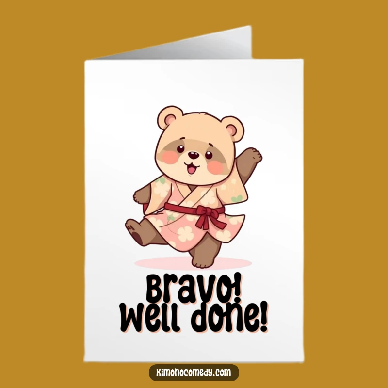 Free Printable Congrats Card: Bear Cub Cartwheel, Fun Downloadable Gift