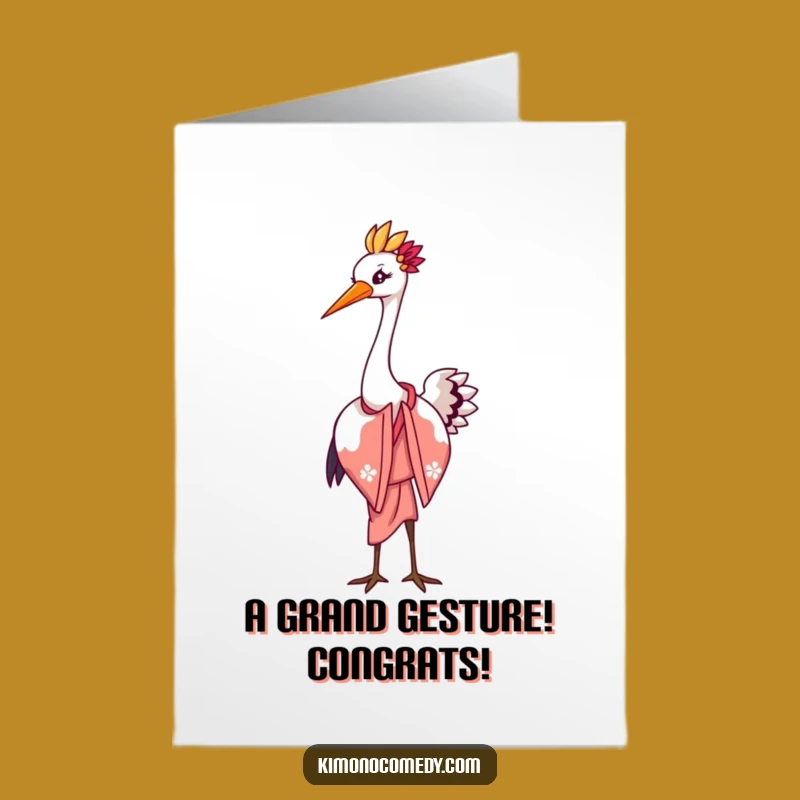 Free Printable Congrats Card: Crane's Bow of Success, Funny Downloadable Gift