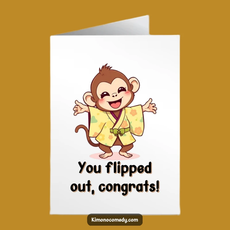 Free Printable Congrats Card: Monkey Flips to Celebrate Your Win