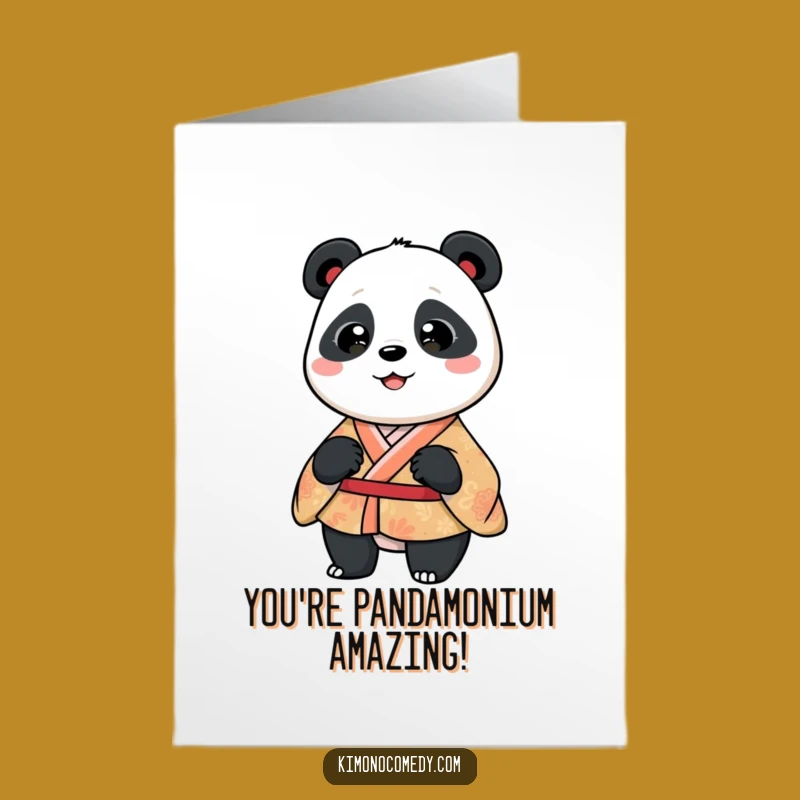 Free Printable Congrats Card: Silly Kimono Panda Wiggle - Fun Downloadable Humor