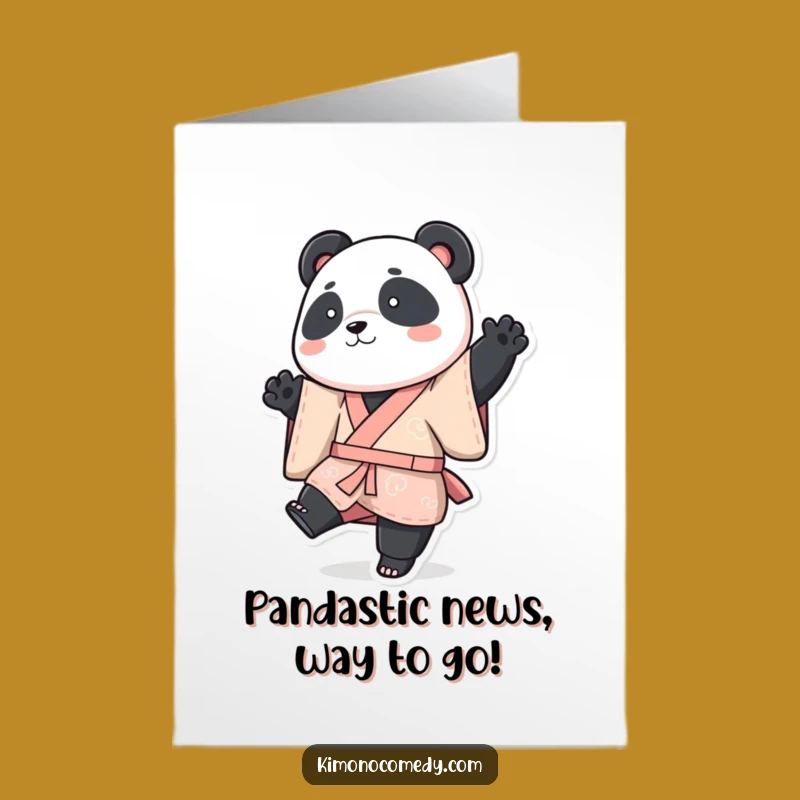 Free Printable Panda Kimono Congrats Card: Playful Panda Pose for Celebratory Success