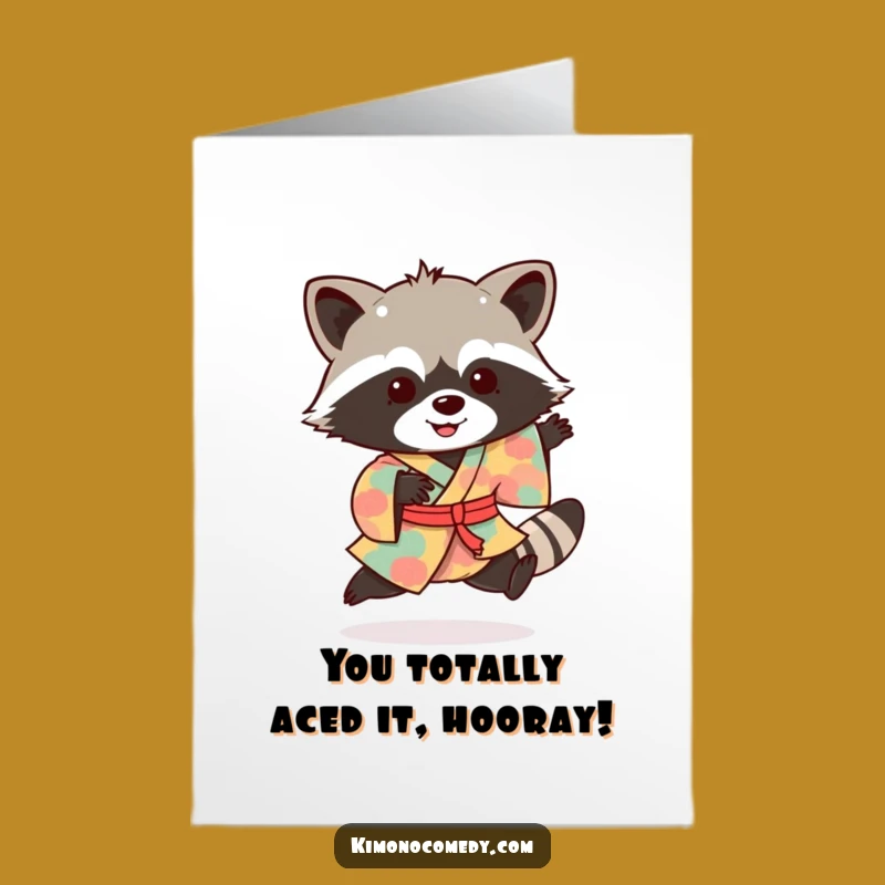 Free Printable Raccoon Congrats Card: Exciting Kimono Hop Downloadable