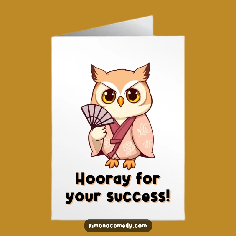 Free Printable Owl Congratulations Card - Elegant Kimono Owl Downloadable Greeting