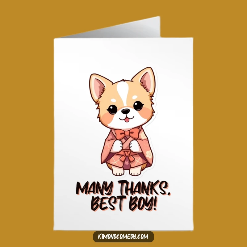 Free Printable Funny Dog Thank You Card - Bowing Kimono Dog Downloadable Thank You