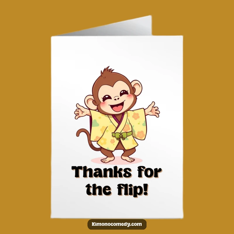 Free Printable Thank You Card: Monkey Flips Thanks Your Way
