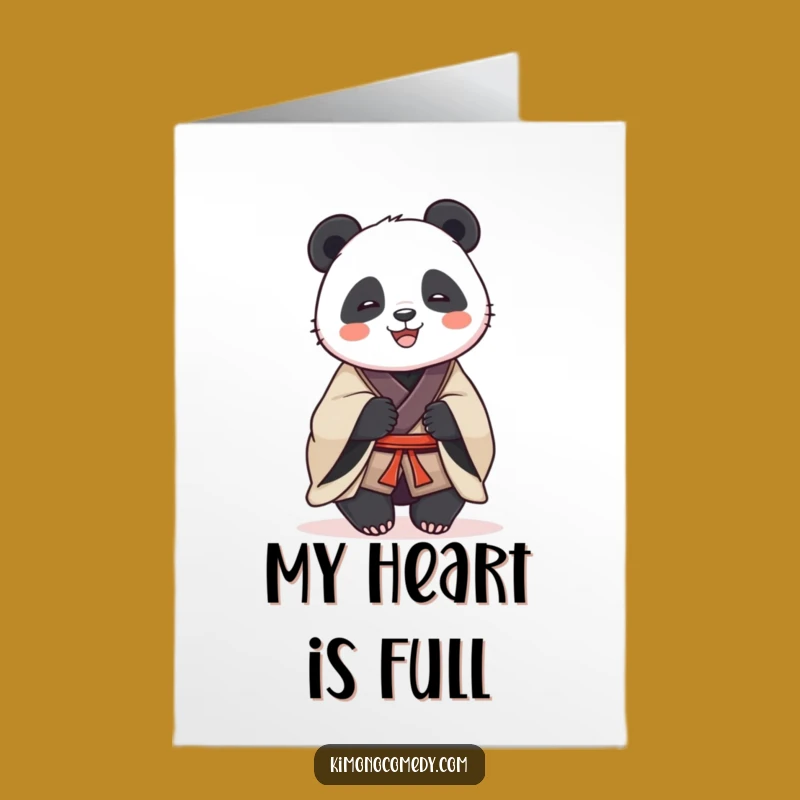 Free Printable Thank You Card: Panda's Laugh, Kimono Style, Downloadable Gift