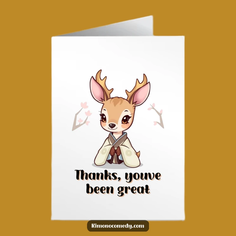 Graceful Free Printable Thank You Card: Deer Kimono, a Heartfelt Downloadable Gift!