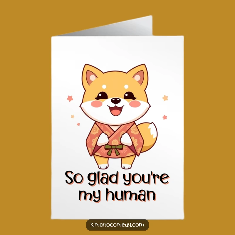 Free Printable Shiba Inu Thank You Card: Cute Kimono Dog - Express Gratitude Easily