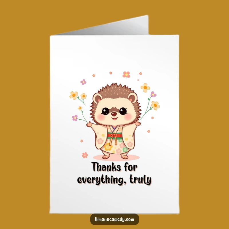 Sweet Free Printable Thank You Card: Hedgehog Kimono, a Thoughtful Downloadable Gift!