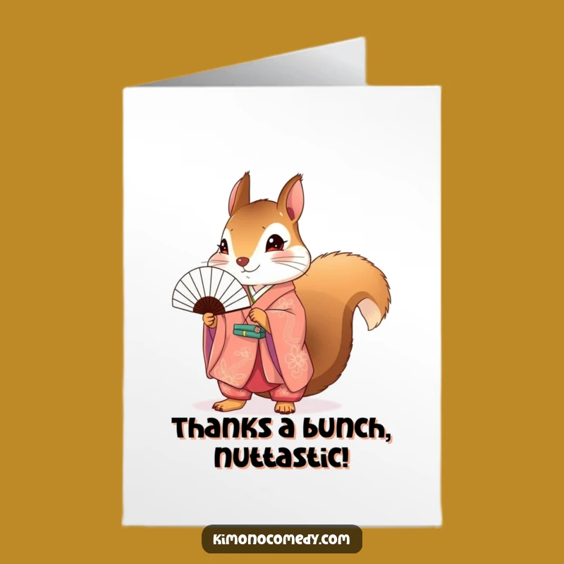 Charming Free Printable Thank You Card: Grateful Squirrel in Kimono, a Sweet Downloadable Gift!