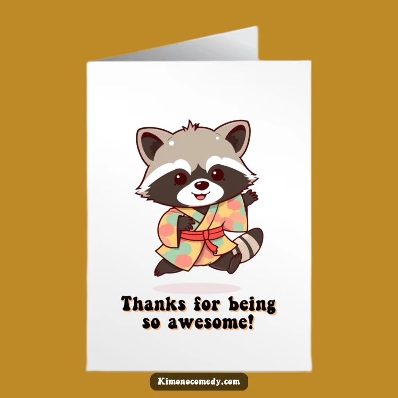 Free Printable Raccoon Thank You Card: Kimono Hop Downloadable