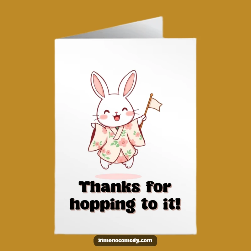 Free Printable Thank You Card: Rabbit Hopping Flag Thanks, Funny Downloadable