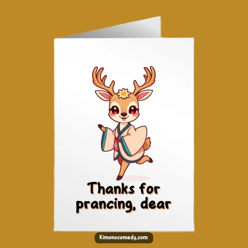 Free Printable Dancing Deer Thank You Card - Chic Downloadable for Expressing Gratitude