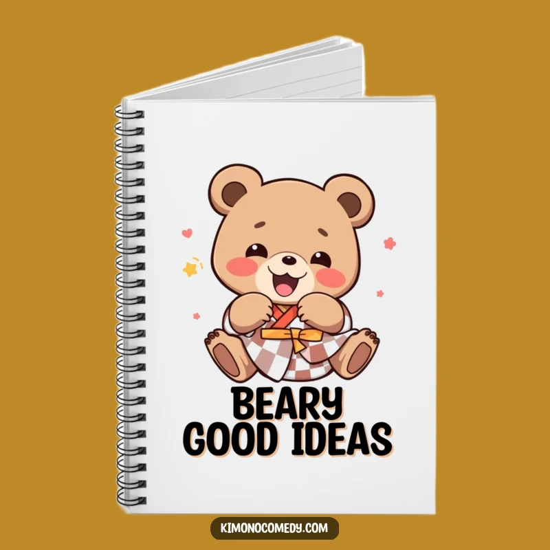 Funny Kawaii Bear Notebook - Joyful Tumbling Kimono Journal