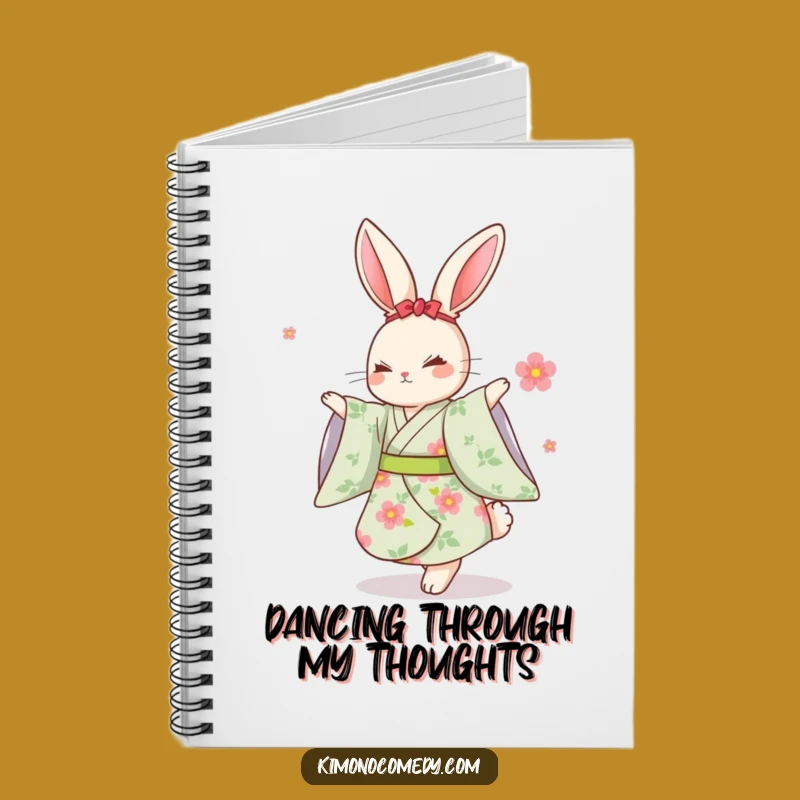 Funny Kawaii Rabbit Dancing Kimono Notebook: Write with Grace & Humor