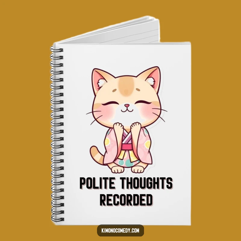 Funny Cat Kimono Notebook: Kawaii Japanese Journal, Polite Bowing Cat Gift