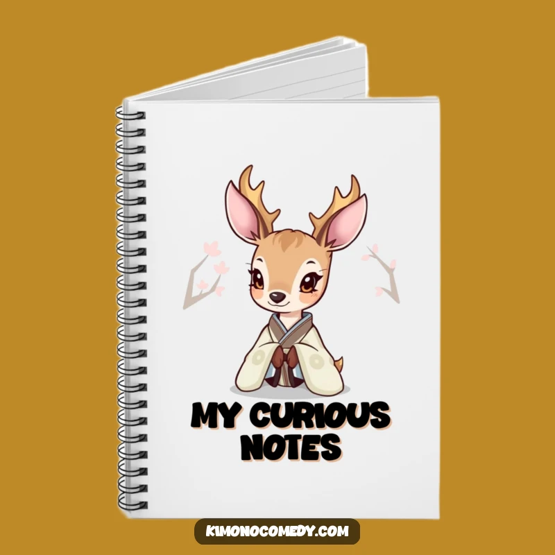 Funny Deer Kimono Notebook: Journal for Thoughts with Curious Peeking Art