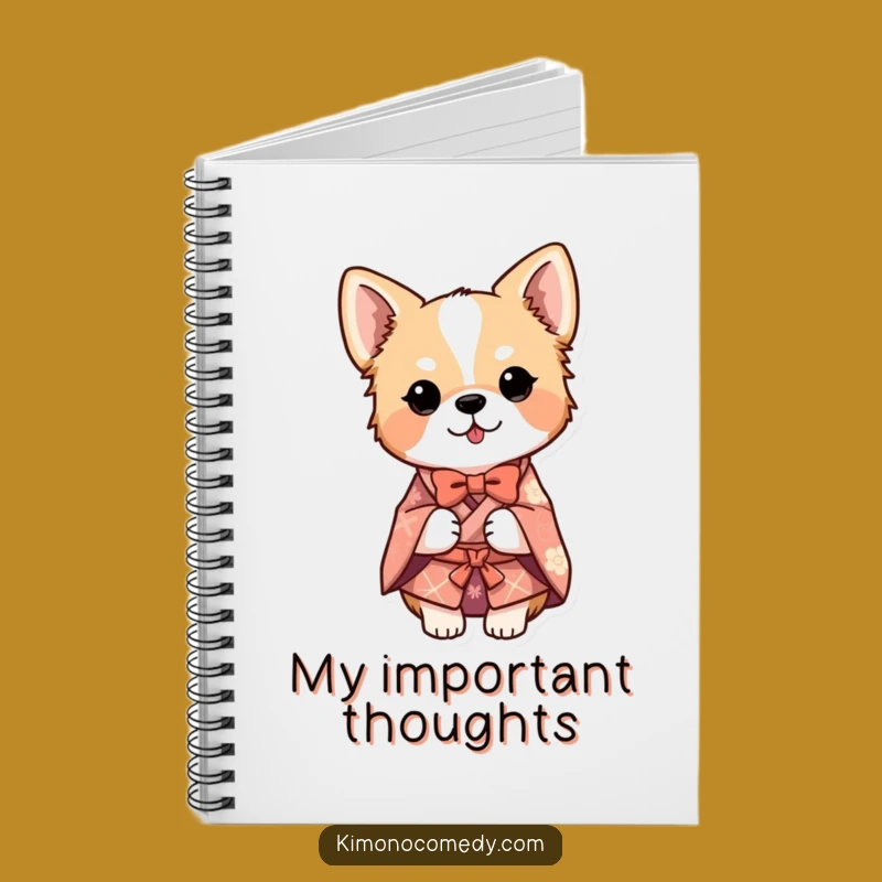 Funny Dog Kimono Bow Notebook: Jot Down Notes with Canine Style and Humor