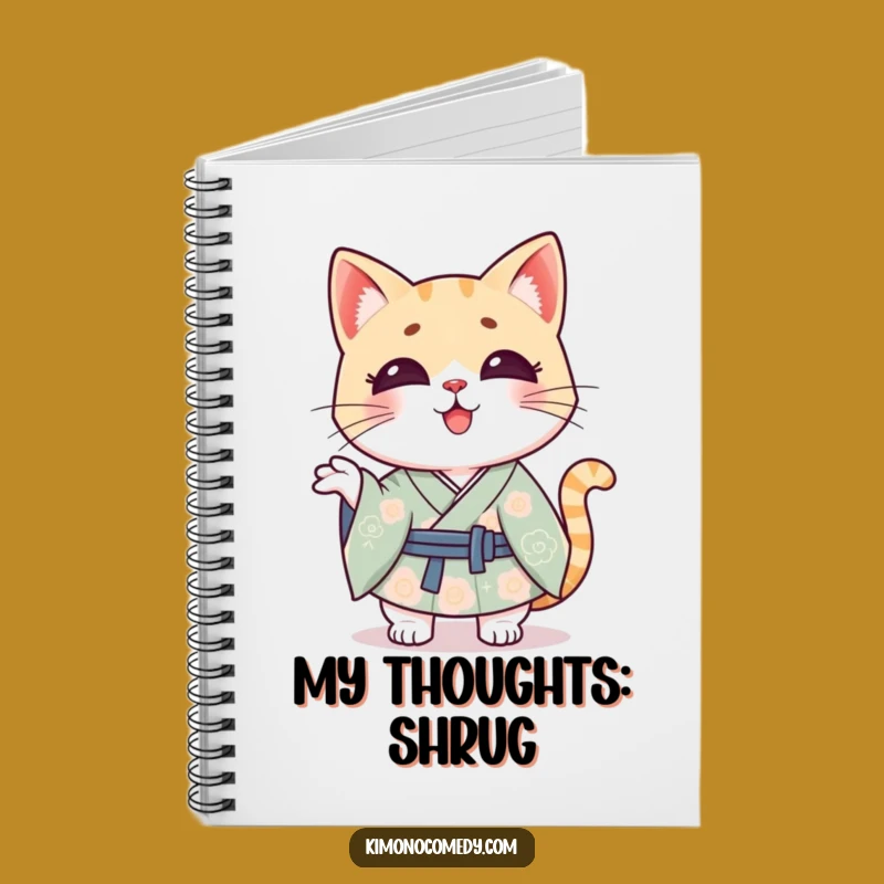 Funny Kawaii Cat Kimono Notebook: Playful Shrug Journal, Ideal Funny Gift