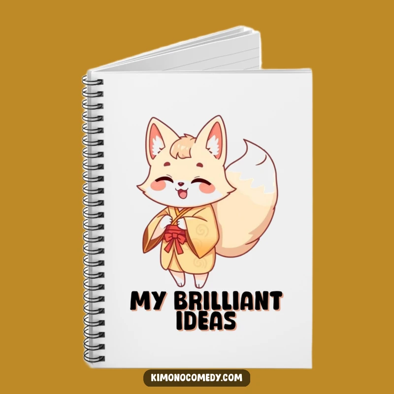 Funny Kawaii Kitsune Notebook - Giggling Fox Journal for Creative Ideas