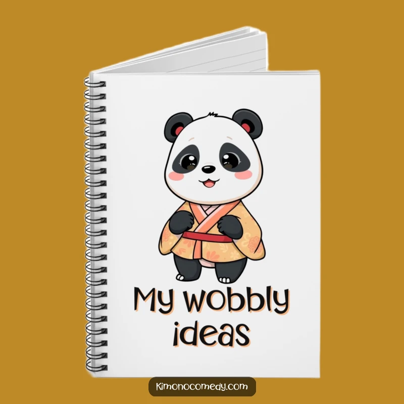 Funny Panda Kimono Notebook, Silly Wiggling Journal, Playful Gift