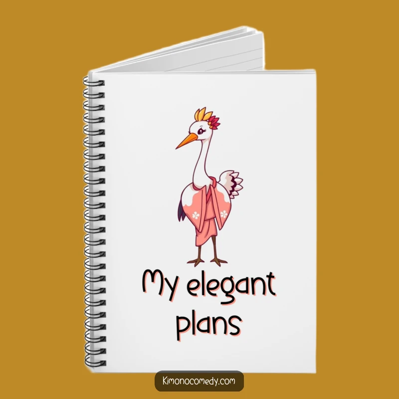 Kawaii Crane Elegant Bow Notebook: Funny Journal for Refined Ideas