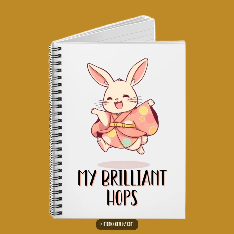 Funny Rabbit Kimono Notebook, Playful Hare Journal, Whimsical Gift Diary