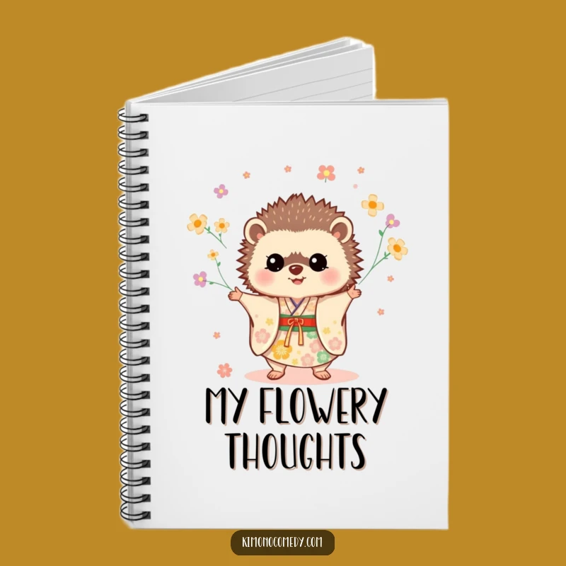 Funny Hedgehog Kimono Notebook: Journal for Notes with Floral Juggling Art