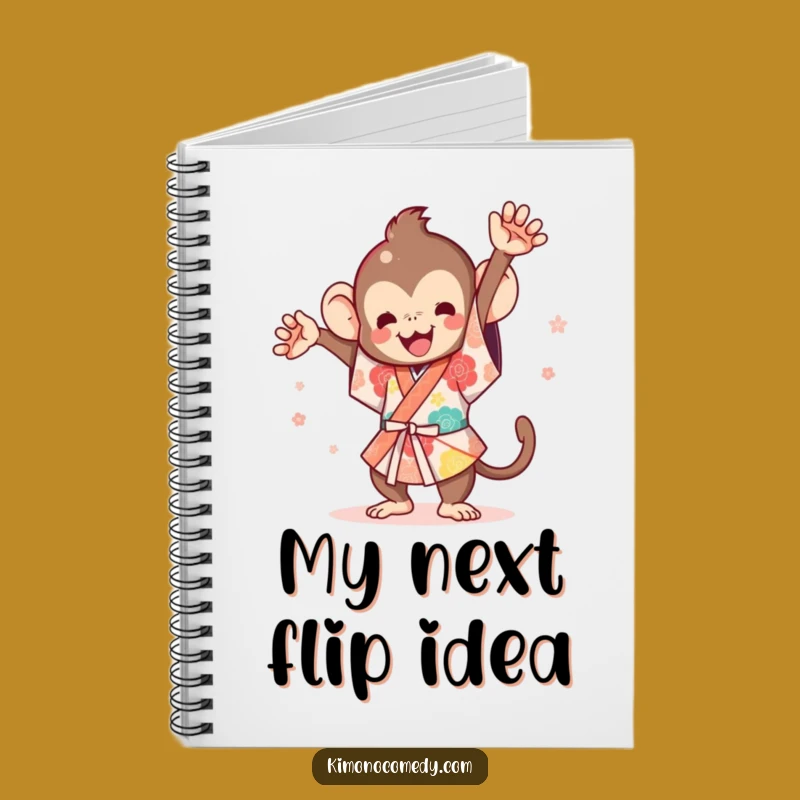 Funny Kawaii Monkey Festival Flip Notebook - Journal Your Fun Adventures!