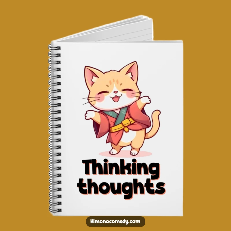 Funny Kawaii Kimono Cat Curious Journal - Hilarious Note-Taking Gift