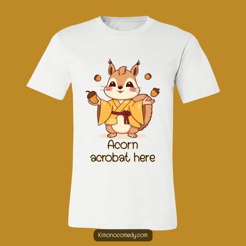 Funny Playful Squirrel T-Shirt - Kimono Acorn Juggler Gift