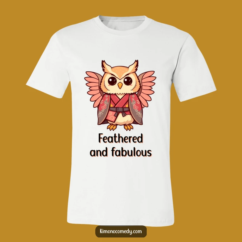 Funny Kawaii Owl Kimono Tee - Comically Proud Bird Shirt