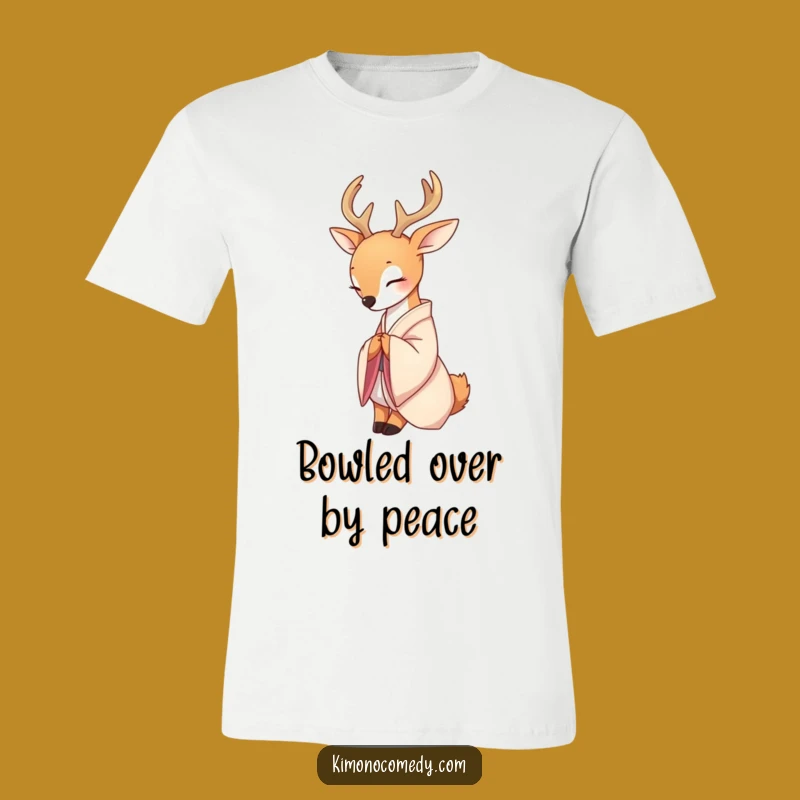 Funny Deer Kimono Bow T-Shirt: Serene Character Tee, Perfect Graceful Gift Apparel