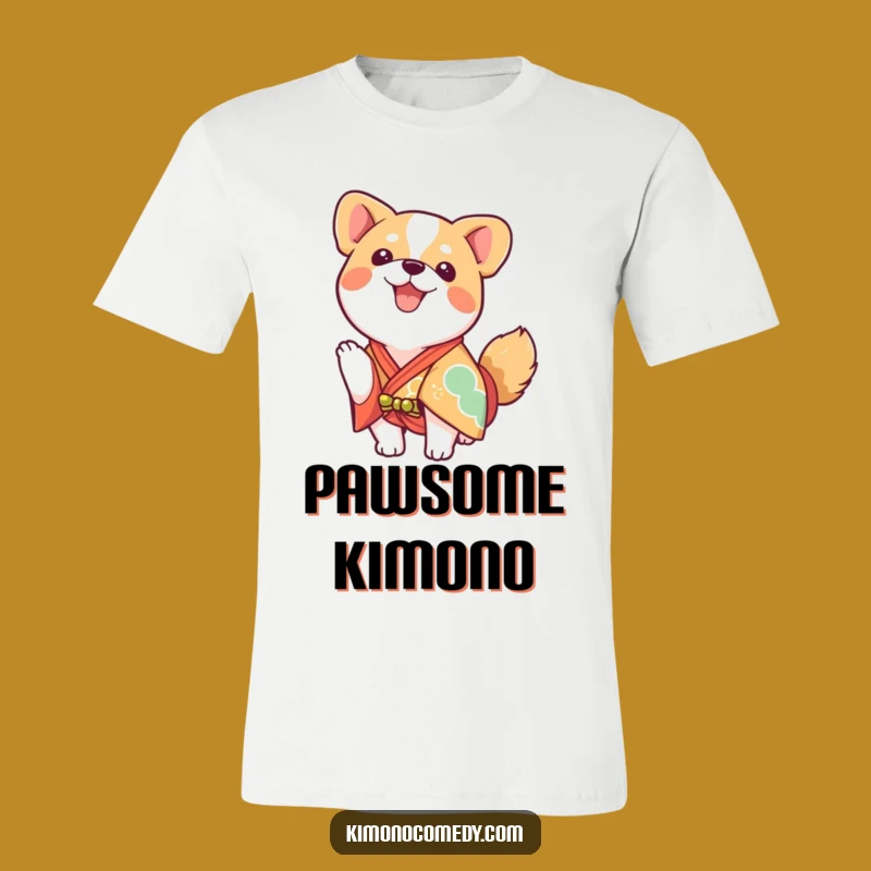 Funny Kawaii Dog Kimono Tee - Enthusiastic & Bright Shirt