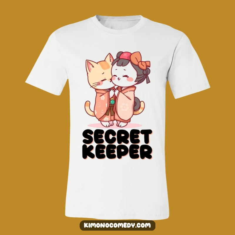 Funny Kawaii Kimono Cat Secret Keeper T-Shirt - Hilarious Gift for Her