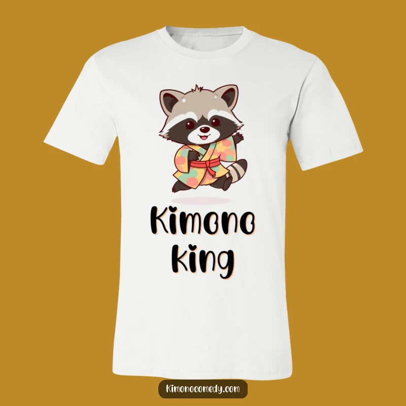Funny Raccoon Kimono Hop Tee: Joyful Bandit Shirt, Awesome Funny Gift