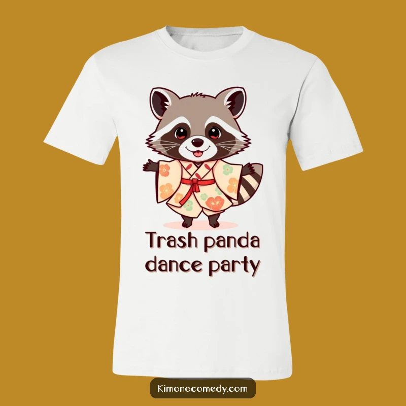 Funny Raccoon Kimono T-Shirt: Celebrate in Style with This Humorous Dancing Tee