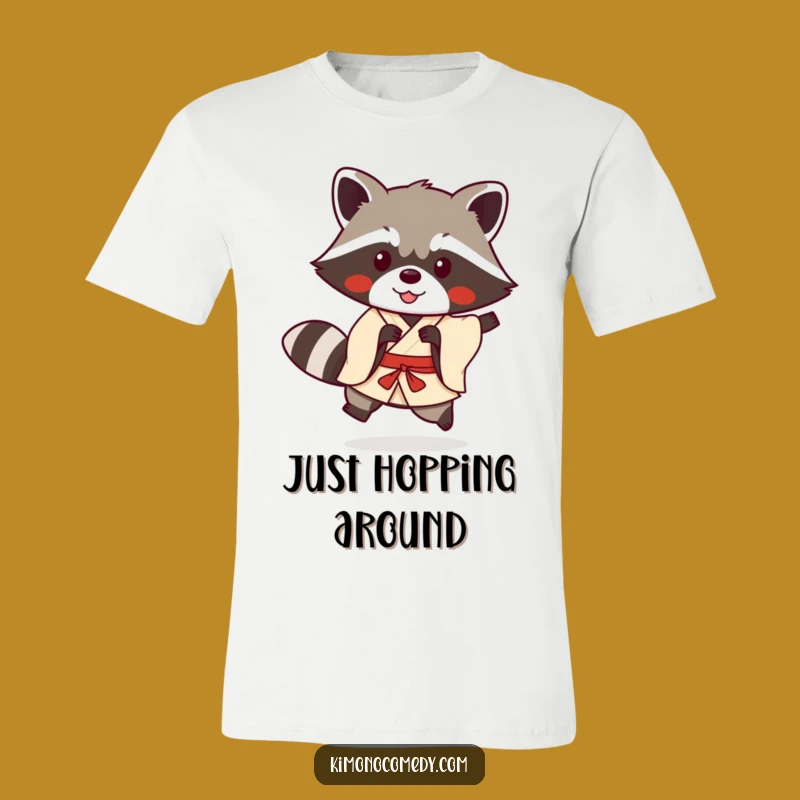 Funny Kawaii Raccoon Kimono T-Shirt: Playful Anime Hop Tee Gift