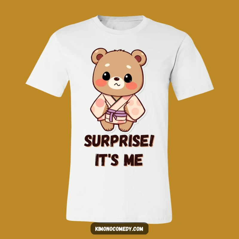 Funny Bear Kimono T-Shirt: Express Surprise with Roaring Humor and Style